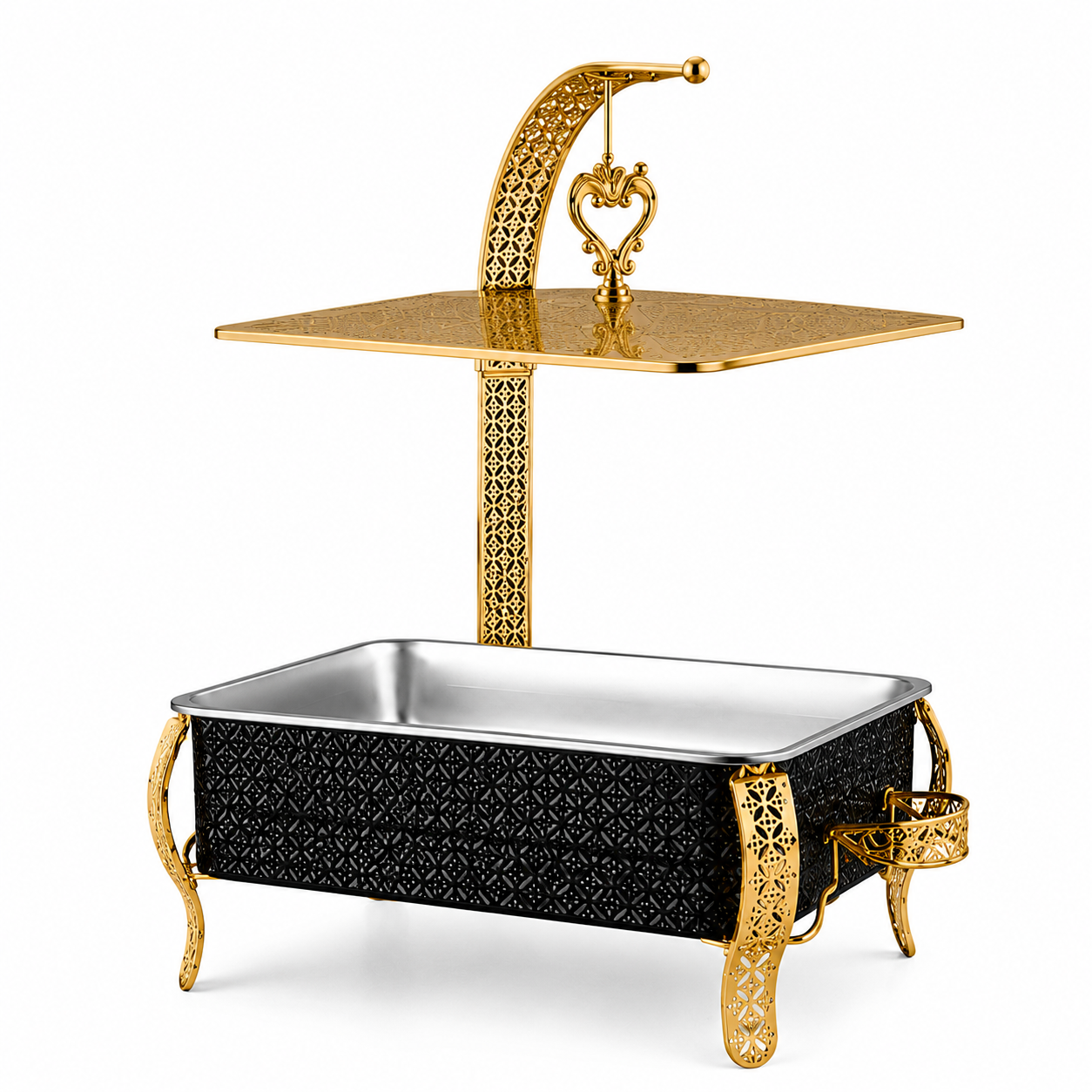 Luxury Wedding Chafing Dish Buffet Set with Decorative Hanging Shelf | Premium Catering Food Warmer