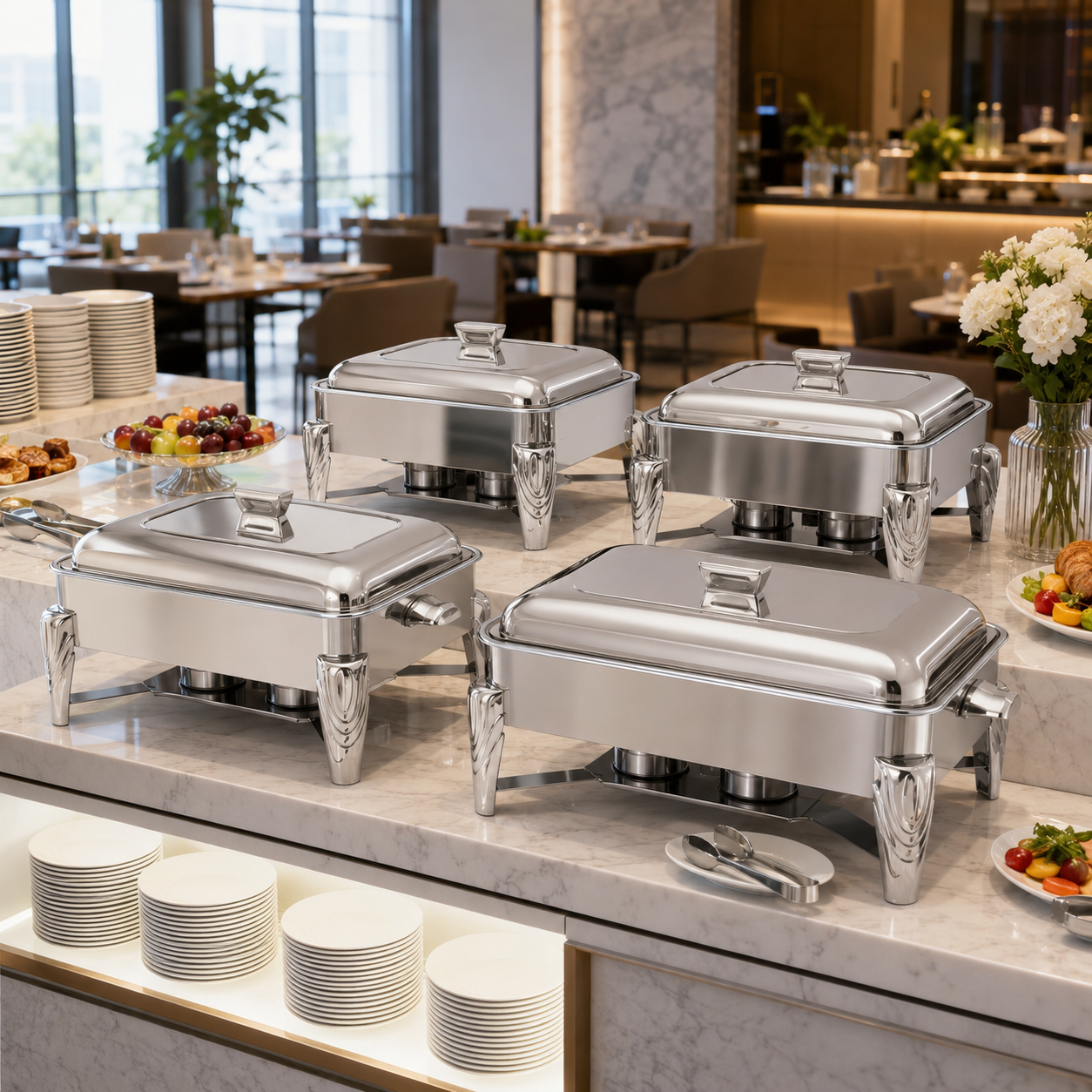 Stainless Steel Chafing Dish Buffet Food Warmer | 6L & 9L for Weddings, Catering & Parties