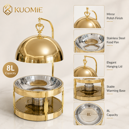 Luxury 8L  Chafing Dish with Hanging Lid for Wedding Buffet and Hotel Catering
