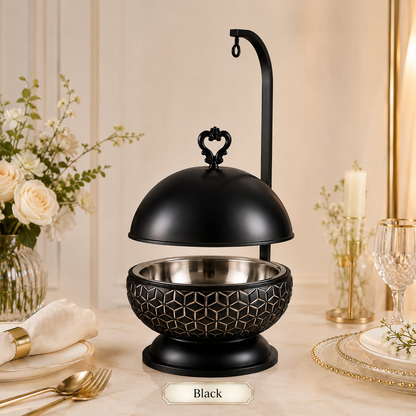 Luxury 8L Stainless Steel Chafing Dish with Hanging Lid for Hotel Buffet, Restaurant Catering & Wedding Banquets Perfect For Luxury Hotel Buffets Wedding Banquets