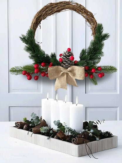 1pc Christmas Wreath ,christmas decor for Front Door christmas wreaths for front door,christmas decoration - kuomie