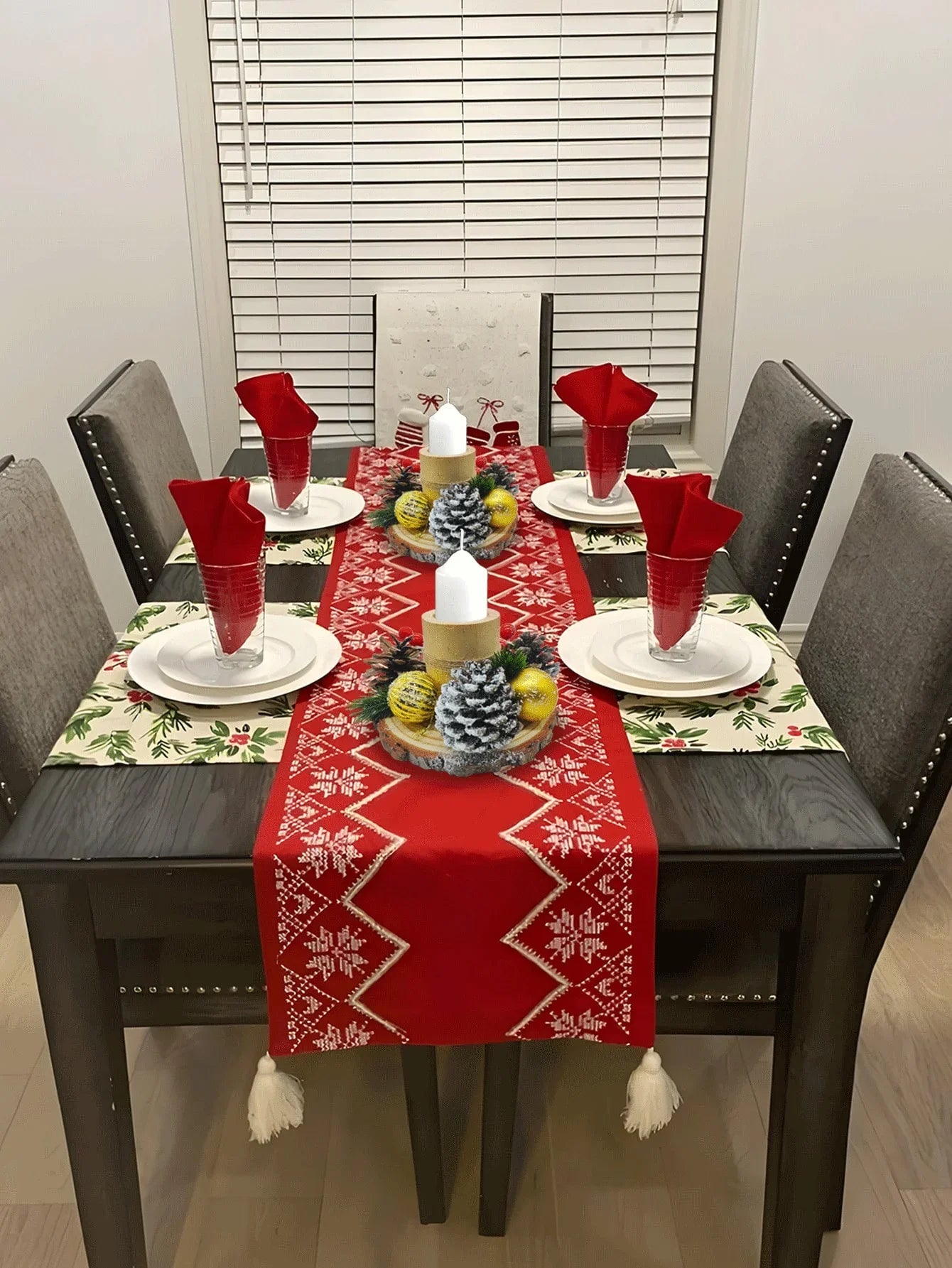 1PCSChristmas Candle Holder,Christmas Party Table Decorations Christmas Decorations Indoor,christmas decorations home,autumn decor - kuomie