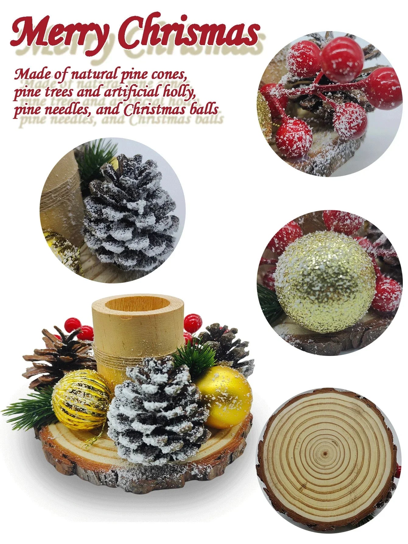 1PCSChristmas Candle Holder,Christmas Party Table Decorations Christmas Decorations Indoor,christmas decorations home,autumn decor - kuomie