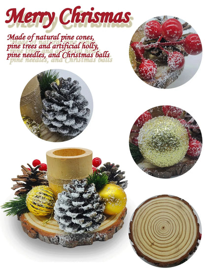 1PCSChristmas Candle Holder,Christmas Party Table Decorations Christmas Decorations Indoor,christmas decorations home,autumn decor - kuomie