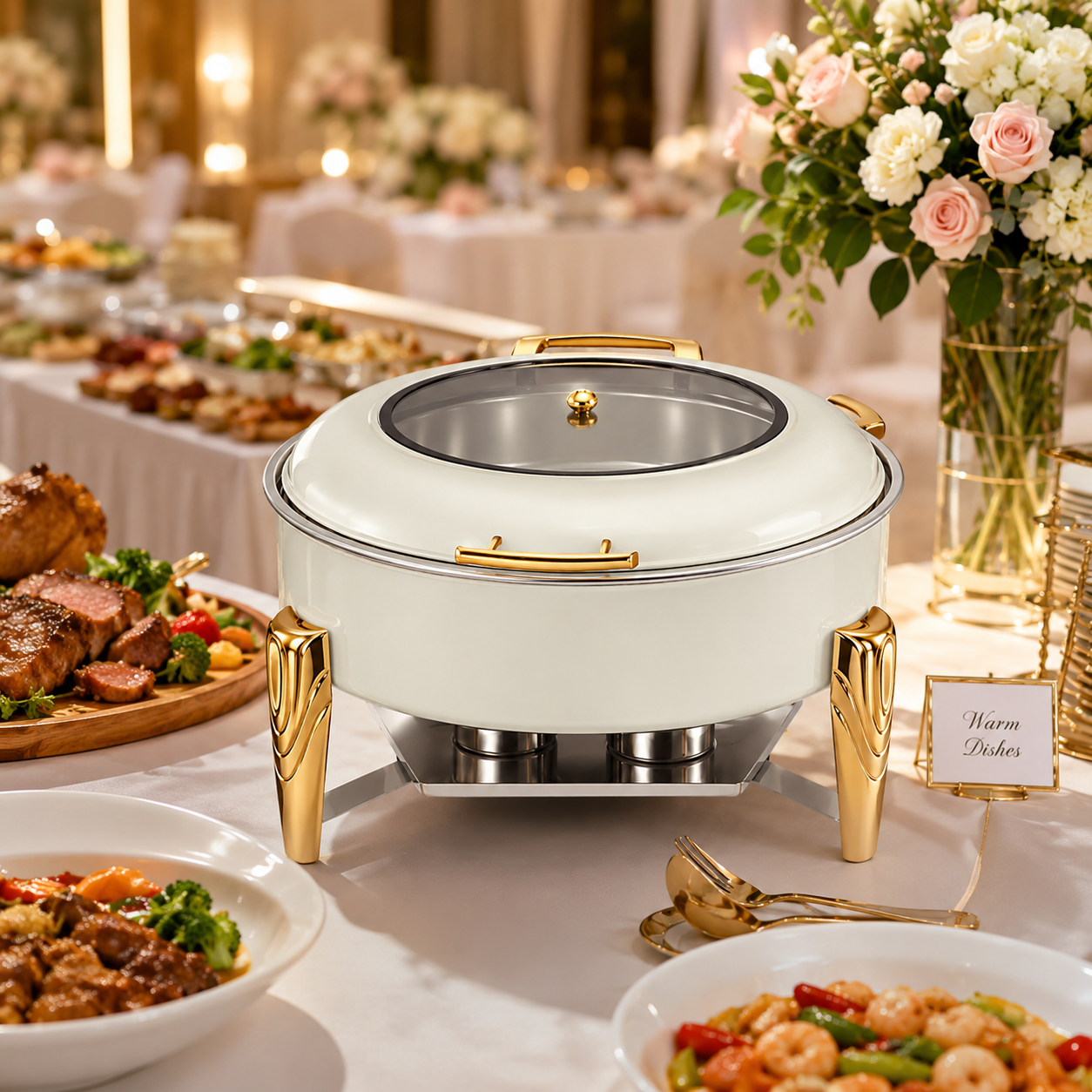 Premium Roll Top Chafing Dish Set – Commercial Buffet Food Warmer for Hotels, Catering & Wedding Banquets