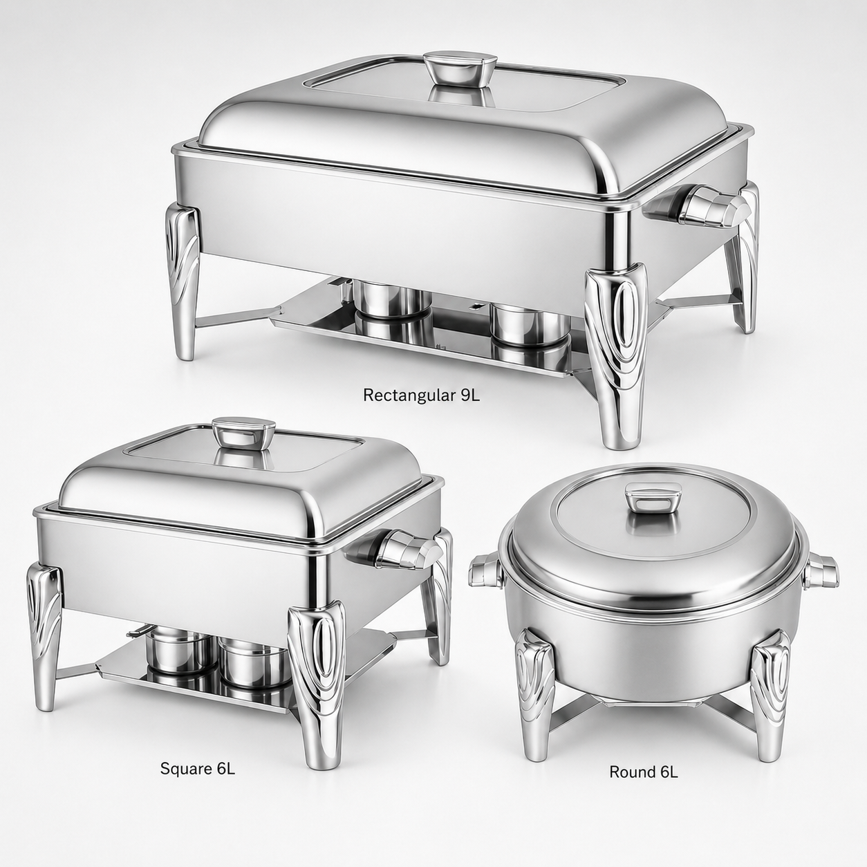 Stainless Steel Chafing Dish Buffet Food Warmer | 6L & 9L for Weddings, Catering & Parties