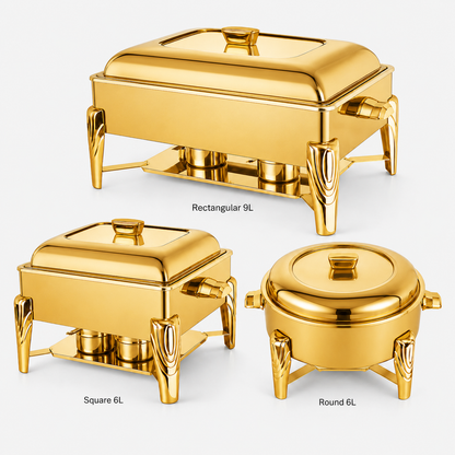 Stainless Steel Chafing Dish Buffet Food Warmer | 6L & 9L for Weddings, Catering & Parties