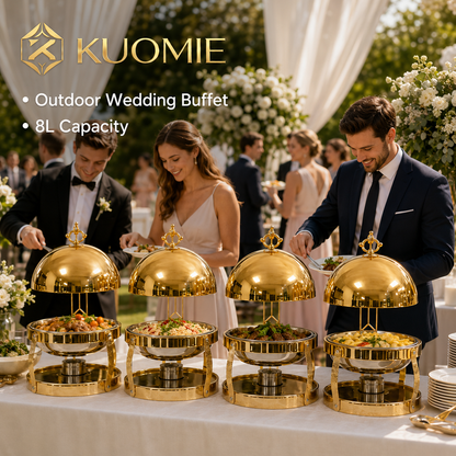 KUOMIE Chafing Dish | Luxury Buffet Food Warmer for Weddings & Catering