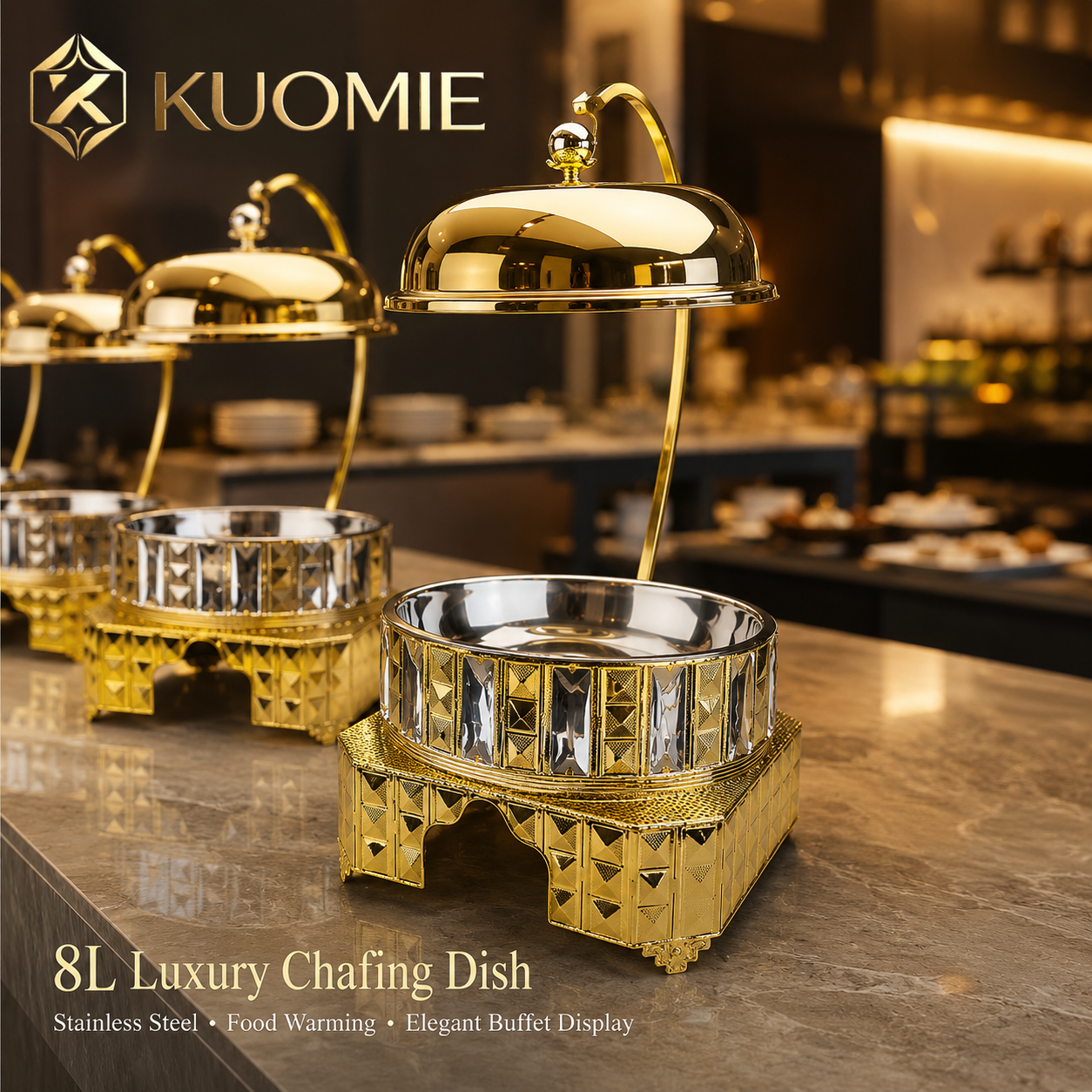 KUOMIE Luxury Gold Chafing Dish Set