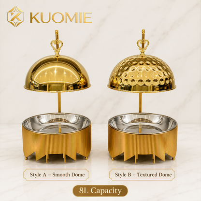 KUOMIE 8L Luxury Gold Chafing Dish for Buffet Food Warming and Elegant Catering