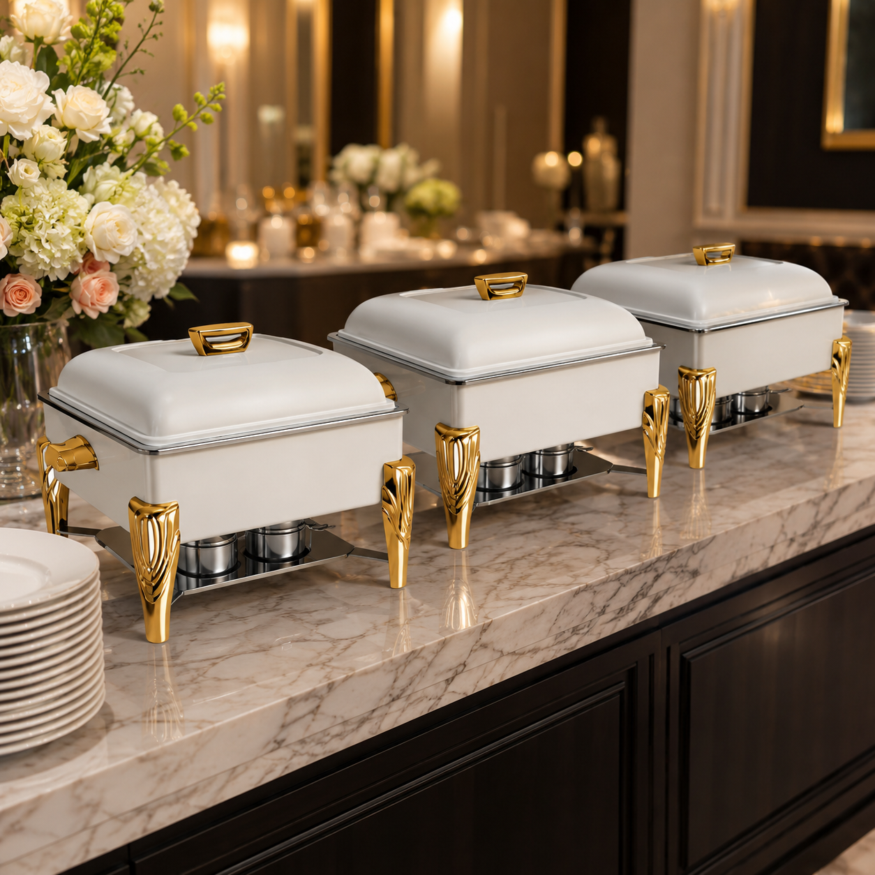 Stainless Steel Chafing Dish Buffet Food Warmer | 6L & 9L for Weddings, Catering & Parties