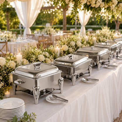 Stainless Steel Chafing Dish Buffet Food Warmer | 6L & 9L for Weddings, Catering & Parties