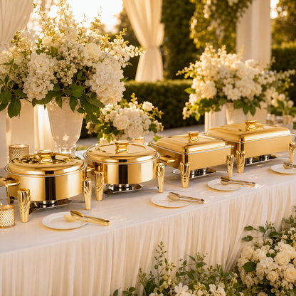 Stainless Steel Chafing Dish Buffet Food Warmer | 6L & 9L for Weddings, Catering & Parties