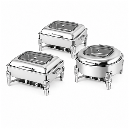 Premium Roll Top Chafing Dish Set – Commercial Buffet Food Warmer for Hotels, Catering & Wedding Banquets