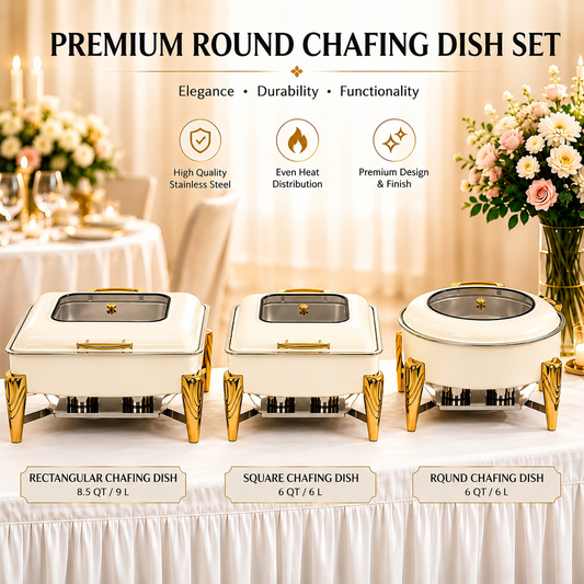 Premium Roll Top Chafing Dish Set – Commercial Buffet Food Warmer for Hotels, Catering & Wedding Banquets