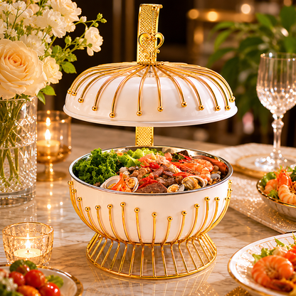 Luxury 8L Hanging Dome Chafing Dish | Premium Buffet Food Warmer for Hotel, Wedding & Catering