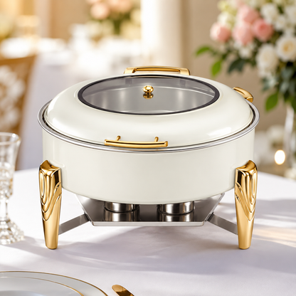 Premium Roll Top Chafing Dish Set – Commercial Buffet Food Warmer for Hotels, Catering & Wedding Banquets