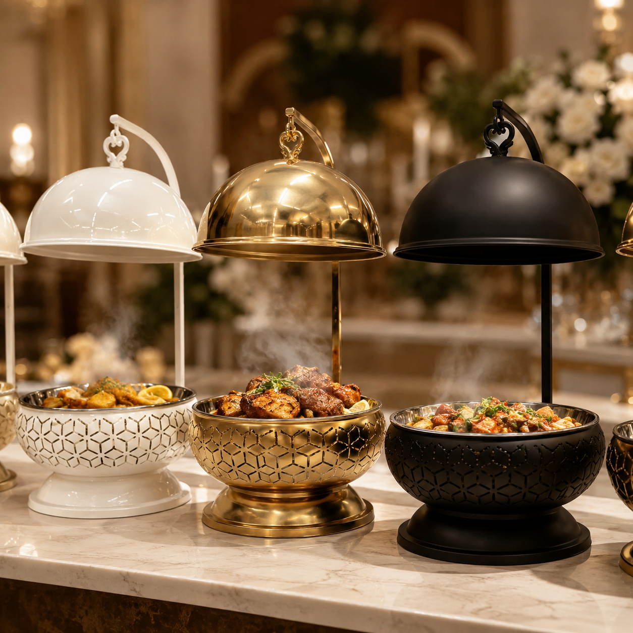 Luxury 8L Stainless Steel Chafing Dish with Hanging Lid for Hotel Buffet, Restaurant Catering & Wedding Banquets Perfect For Luxury Hotel Buffets Wedding Banquets