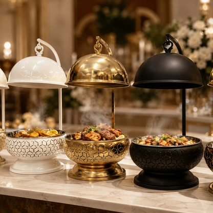 Luxury 8L Stainless Steel Chafing Dish with Hanging Lid for Hotel Buffet, Restaurant Catering & Wedding Banquets Perfect For Luxury Hotel Buffets Wedding Banquets