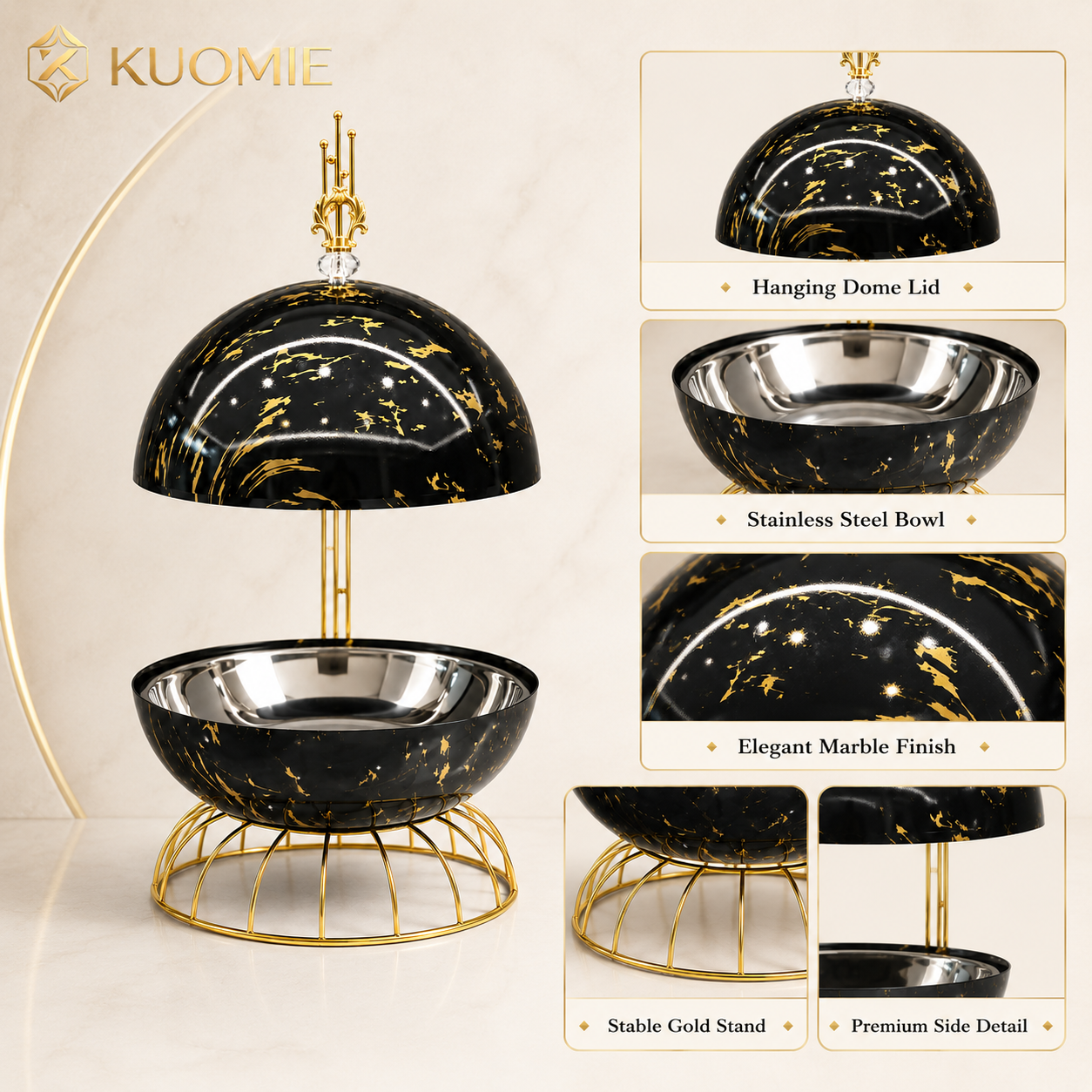 8L Luxury Chafing Dish with Hanging Dome Lid | KUOMIE