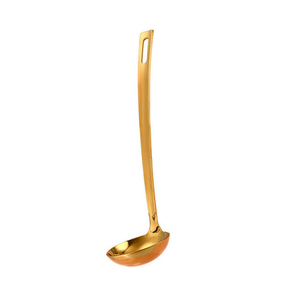 Luxury Stainless Steel Soup Ladle Set with Holder Stand – Gold & Silver Buffet Serving Ladles