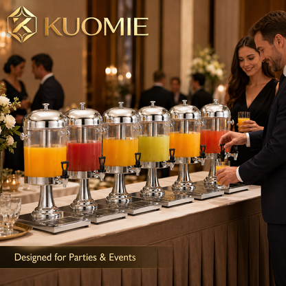 Luxury Stainless Steel Juice Dispenser for Buffet, Wedding Reception, Hotel Breakfast, and Event Beverage Service