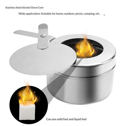 KUOMIE Stainless Steel Chafing Dish Fuel Burner | Refillable Alcohol & Gel Fuel Canister for Buffet Food Warming