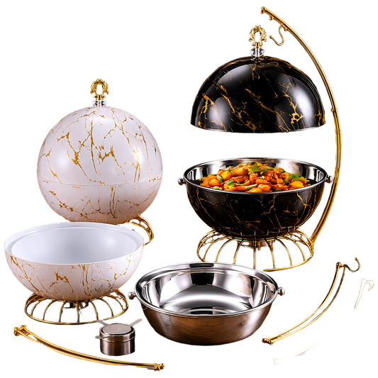 Luxury 8L Hanging Dome Chafing Dish Buffet Food Warmer for Hotel Buffet, Wedding Reception, Catering & Banquet Events