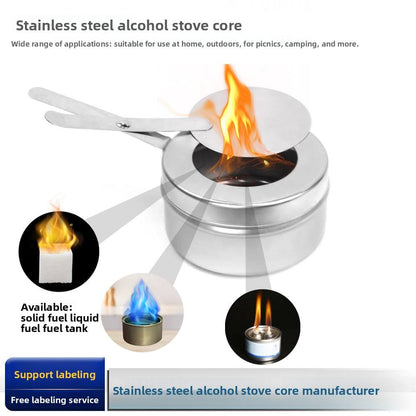 KUOMIE Stainless Steel Chafing Dish Fuel Burner | Refillable Alcohol & Gel Fuel Canister for Buffet Food Warming