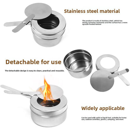 KUOMIE Stainless Steel Chafing Dish Fuel Burner | Refillable Alcohol & Gel Fuel Canister for Buffet Food Warming