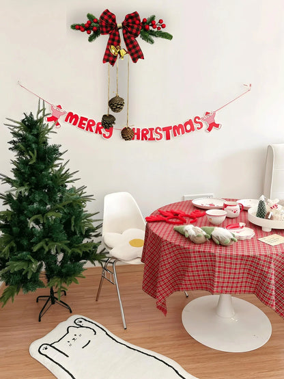 1pc christmas door decoration,Christmas decorations ,Hanging With Pines Red Berries And Pure natural pine cones - kuomie