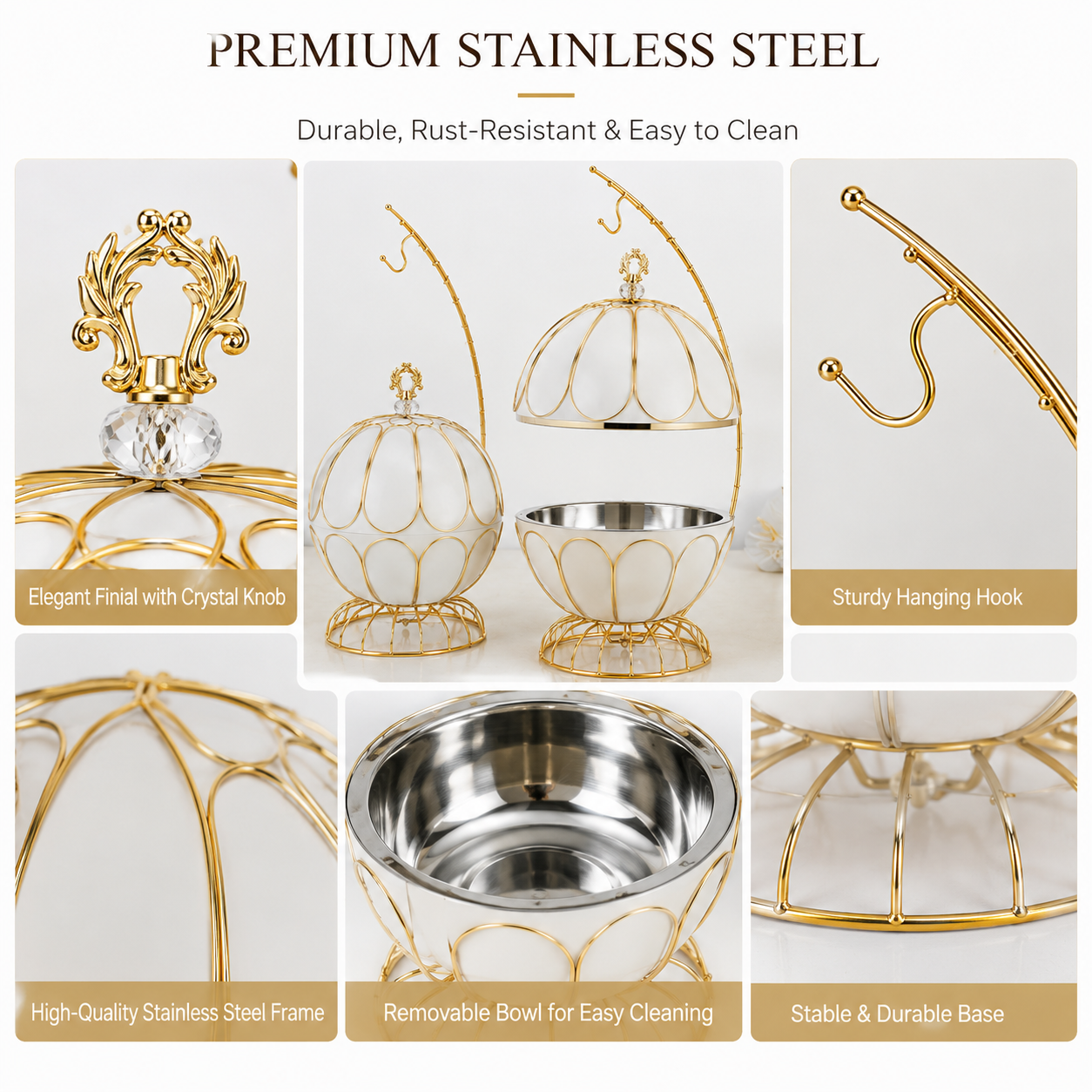 Luxury 8L Hanging Lid Chafing Dish – Premium Buffet Food Warmer for Hotels, Weddings & Catering Events