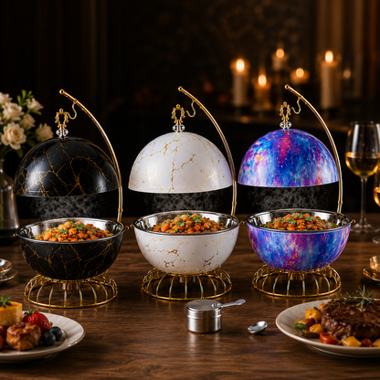 Luxury 8L Hanging Dome Chafing Dish Buffet Food Warmer for Hotel Buffet, Wedding Reception, Catering & Banquet Events
