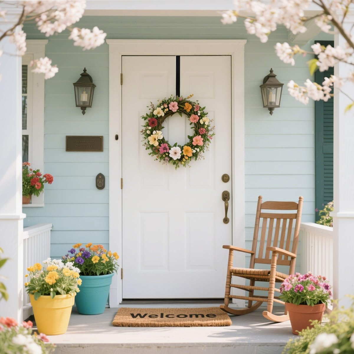 Wreath Hanger for Front Door,Sturdy Steel Wreath Door Hanger,Over The Door Hanger Hook,black wreath hanger,garland hanger for front door,garland hanger for door frame,wreath hanger - kuomie