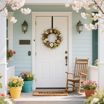 Wreath Hanger for Front Door,Sturdy Steel Wreath Door Hanger,Over The Door Hanger Hook,black wreath hanger,garland hanger for front door,garland hanger for door frame,wreath hanger - kuomie