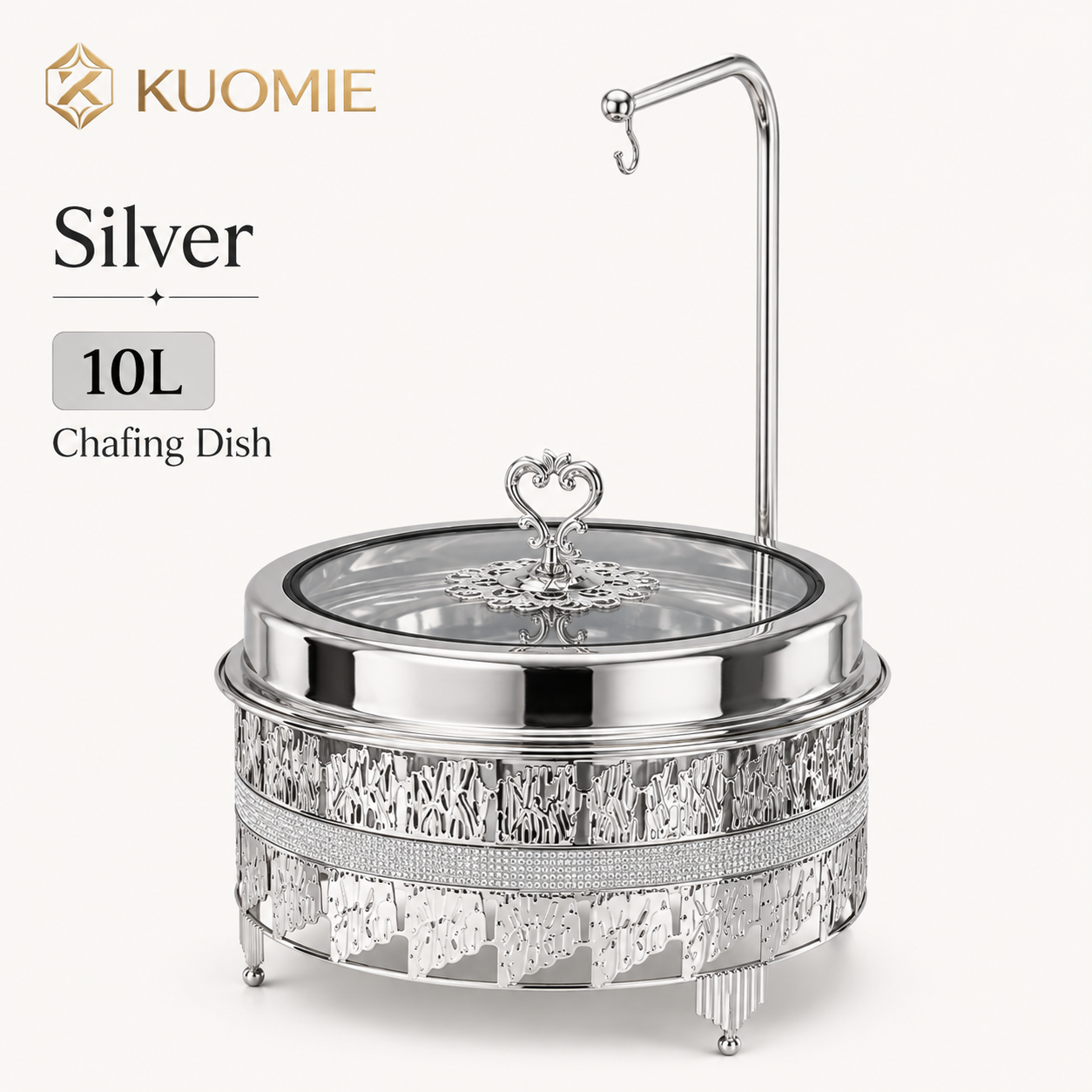 Luxury Gold Round Chafing Dish with Glass Lid