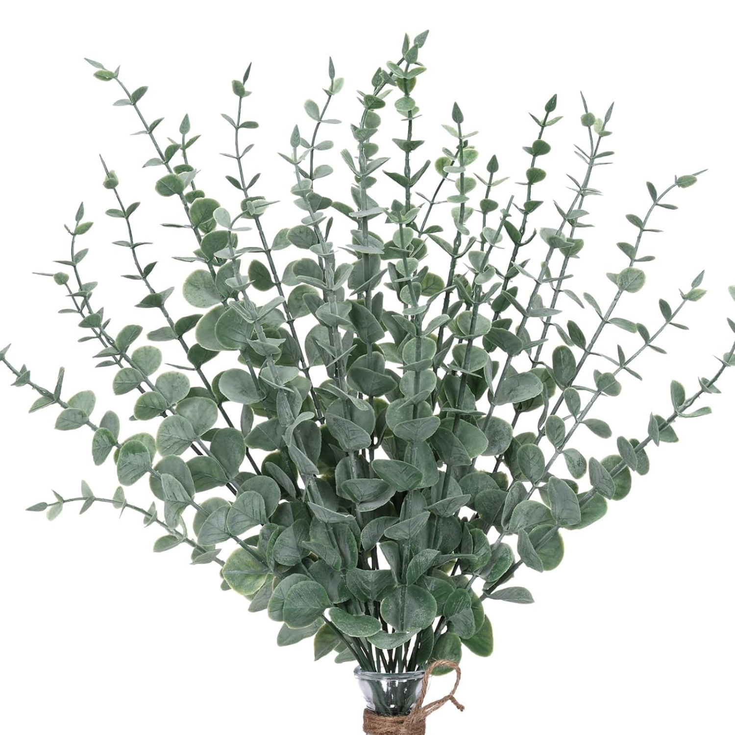 24pcs Eucalyptus Stems Artificial Eucalyptus Leaves Fake Greenery Branches Fake Flowers for Wedding Centerpiece Spring Easter Farmhouse Home Decoration - kuomie