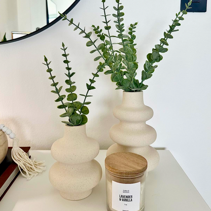 24pcs Eucalyptus Stems Artificial Eucalyptus Leaves Fake Greenery Branches Fake Flowers for Wedding Centerpiece Spring Easter Farmhouse Home Decoration - kuomie