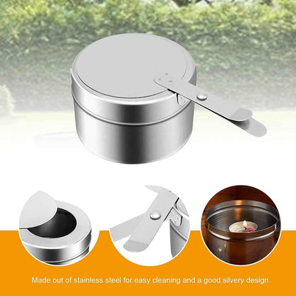 KUOMIE Stainless Steel Chafing Dish Fuel Burner | Refillable Alcohol & Gel Fuel Canister for Buffet Food Warming