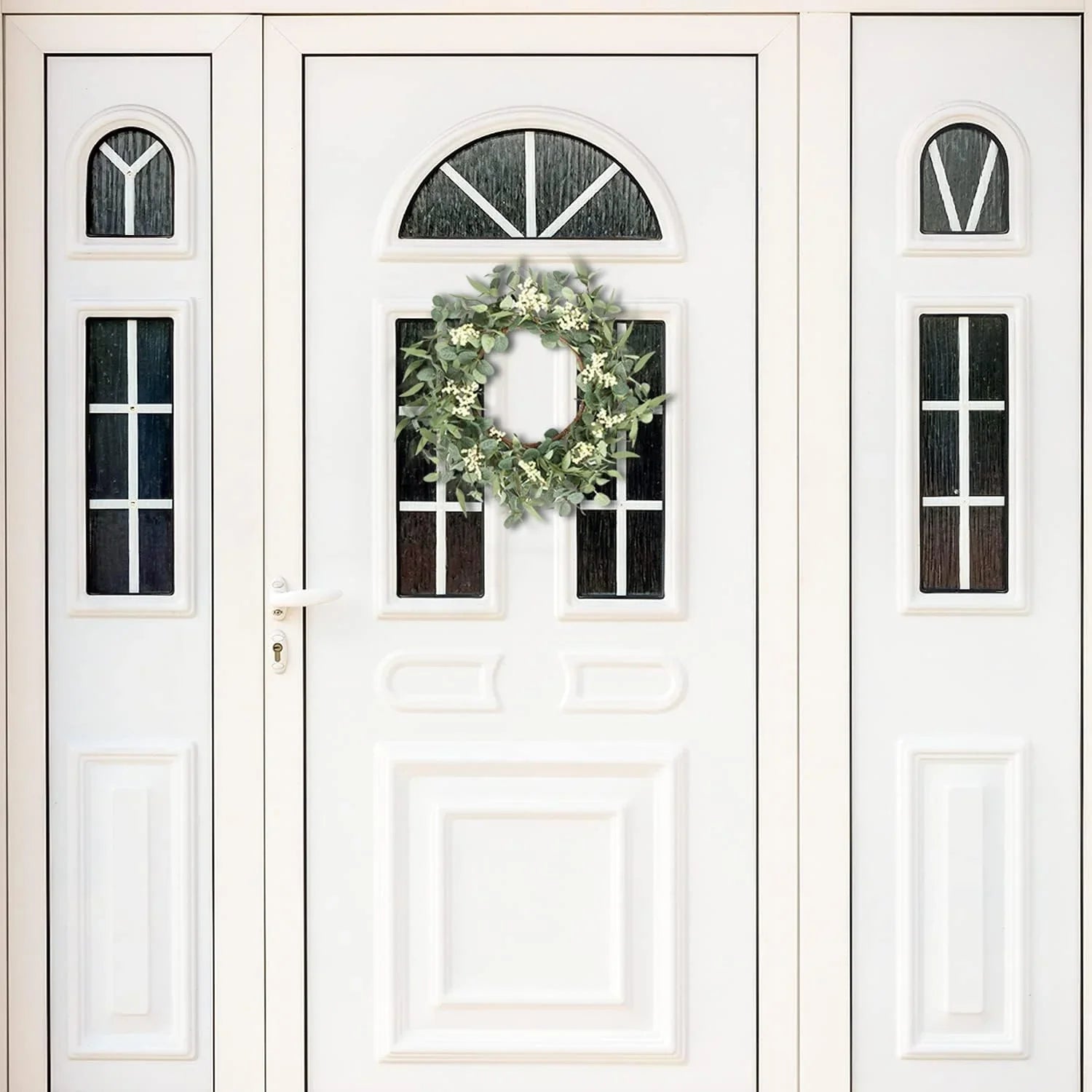 20'' Eucalyptus Wreath for Front Door, Porch, Window - Green Decor for Home, Farmhouse - Spring, Summer, Fall, All Seasons - kuomie