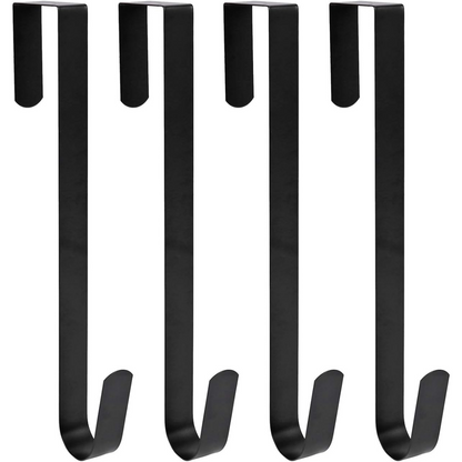 Wreath Hanger for Front Door,Sturdy Steel Wreath Door Hanger,Over The Door Hanger Hook,black wreath hanger,garland hanger for front door,garland hanger for door frame,wreath hanger - kuomie