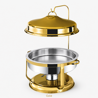 Luxury Gold Round Chafing Dish Buffet Food Warmer