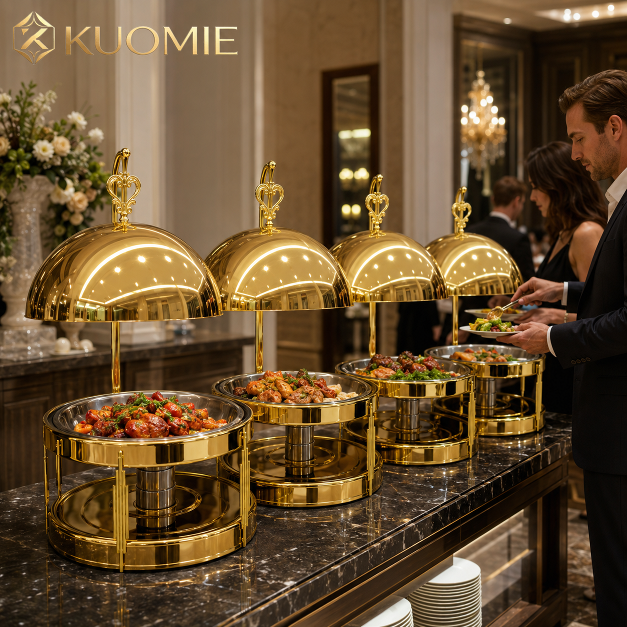 Luxury 8L  Chafing Dish with Hanging Lid for Wedding Buffet and Hotel Catering