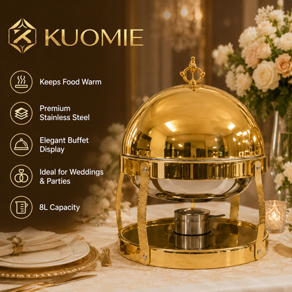 KUOMIE Chafing Dish | Luxury Buffet Food Warmer for Weddings & Catering