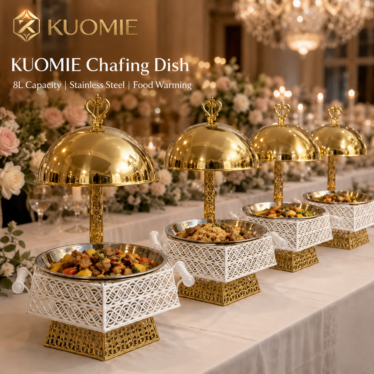 KUOMIE Luxury Chafing Dish | Premium Buffet Food Warmer
