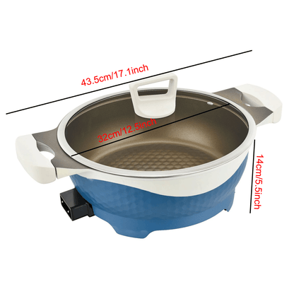 6L Electric Hot Pot - Shabu Shabu Pot,Maifan stone electric hot pot, barbecue and simmering all-in-one pot,1500W with 5-Temp Control, Non-Stick & BPA-Free, Perfect for Family Dinners & Parties