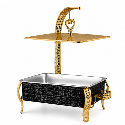 Luxury Wedding Chafing Dish Buffet Set with Decorative Hanging Shelf | Premium Catering Food Warmer