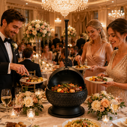 Luxury 8L Stainless Steel Chafing Dish with Hanging Lid for Hotel Buffet, Restaurant Catering & Wedding Banquets Perfect For Luxury Hotel Buffets Wedding Banquets