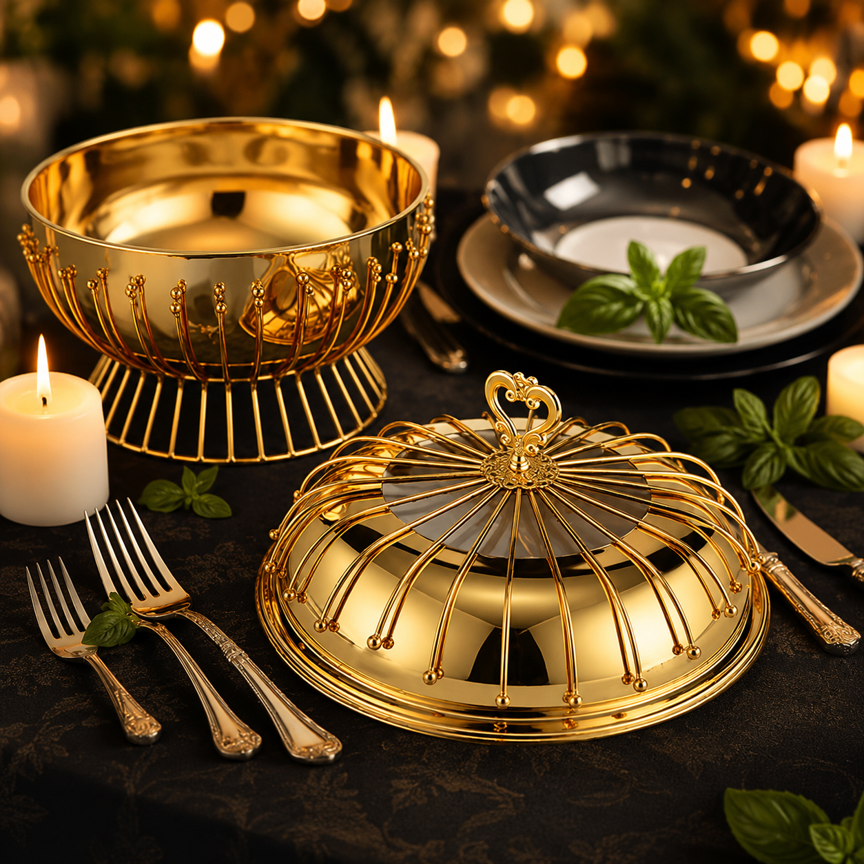 Luxury 8L Hanging Dome Chafing Dish | Premium Buffet Food Warmer for Hotel, Wedding & Catering