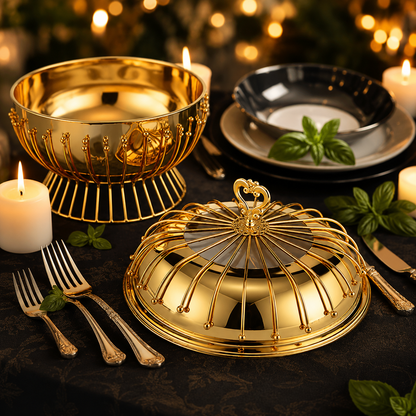 Luxury 8L Hanging Dome Chafing Dish | Premium Buffet Food Warmer for Hotel, Wedding & Catering